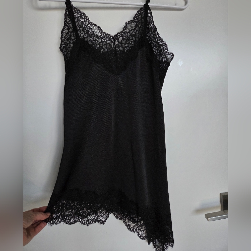 H&M Black Top with Lace Trim